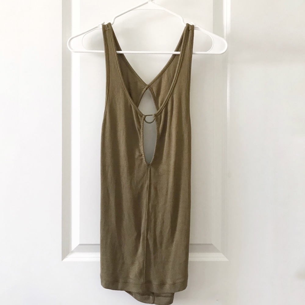 Free People Olive Ribbed Tank